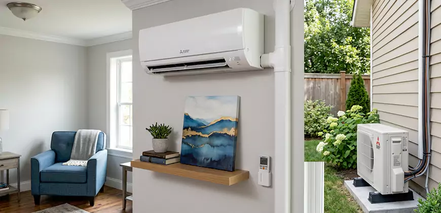 Wall Mounted Heat Pump Setup in Fort Mill